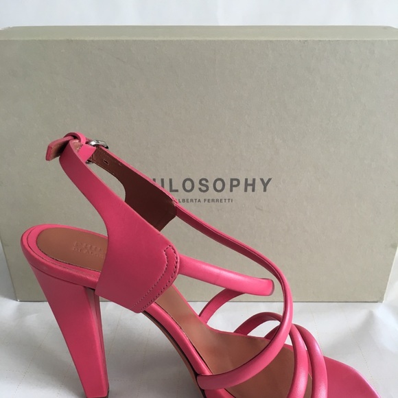 Philosophy di Alberta Ferretti Leathe Sandals Sz 7 - Picture 6 of 8